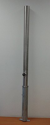 Inox (RVS) paal uitneembaar met driekantslot in verschillende diameters