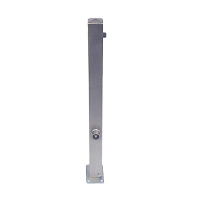 Inox (RVS) paal klapbaar met driekantslot H 900 mm in diameter 76 mm of 70 x 70 mm
