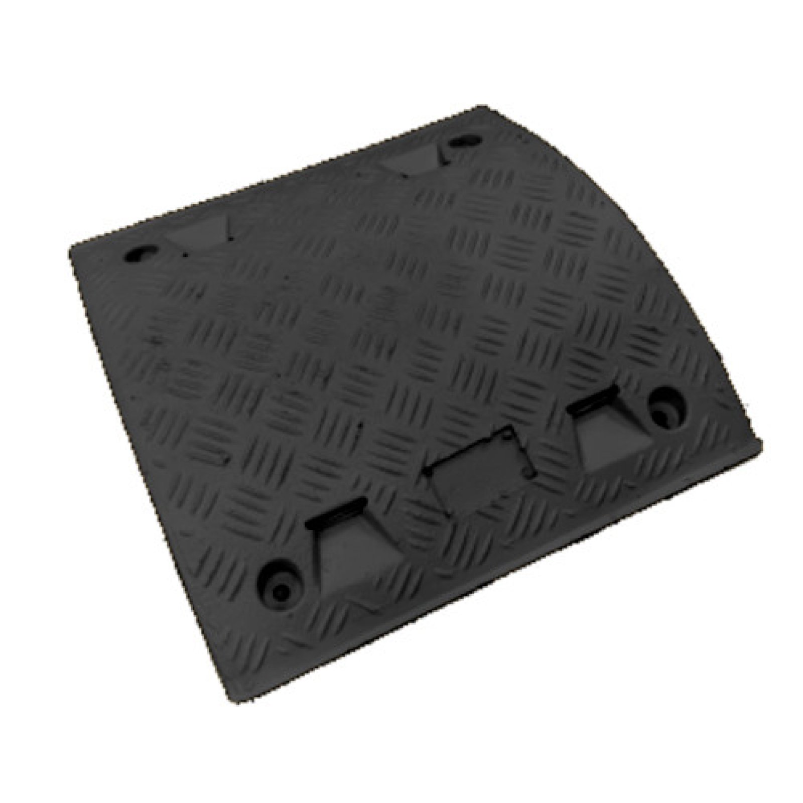 Middenstuk geel of zwart voor modulaire verkeersdrempel H 75 mm - 500 x 485 mm in gerecycleerde PVC (exclusief bevestigingen)