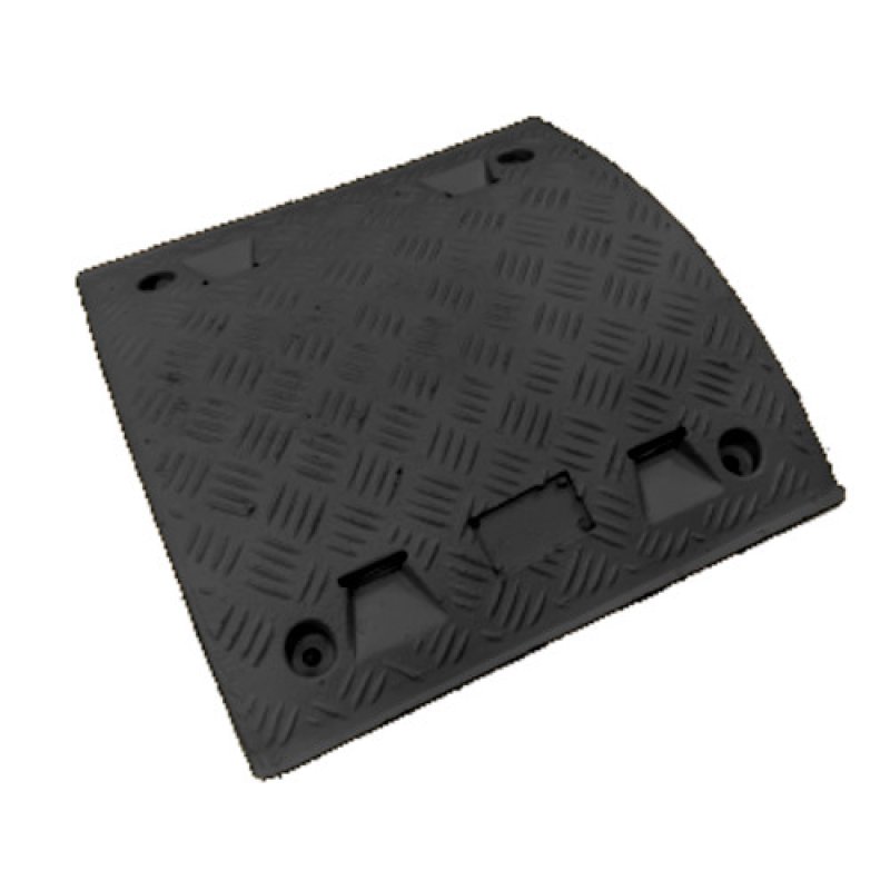Middenstuk geel of zwart voor modulaire verkeersdrempel H 75 mm - 500 x 485 mm in gerecycleerde PVC (exclusief bevestigingen)