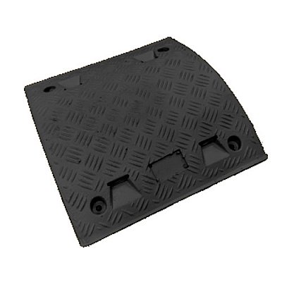 Middenstuk geel of zwart voor modulaire verkeersdrempel H 75 mm - 500 x 485 mm in gerecycleerde PVC (exclusief bevestigingen)
