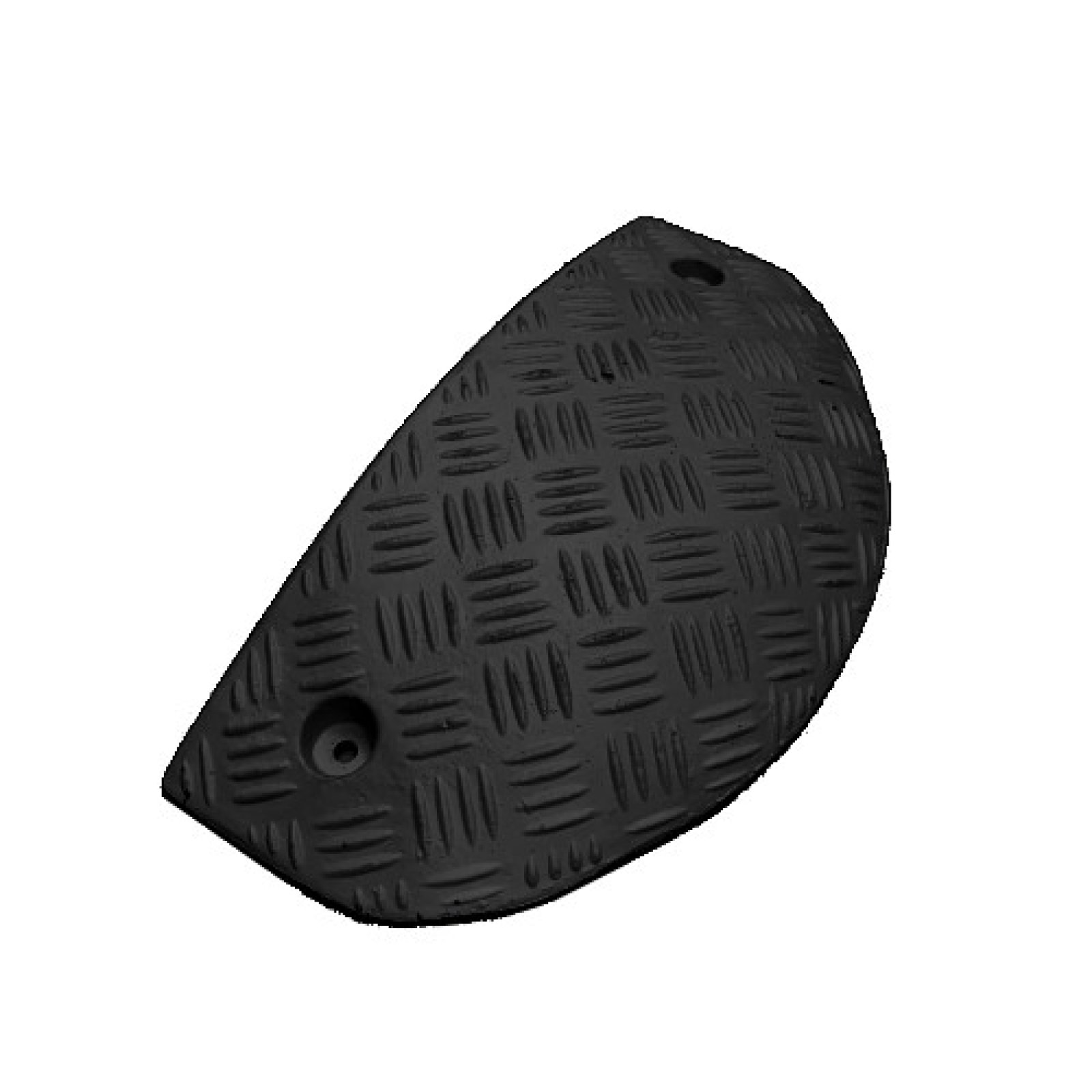 Eindstuk geel of zwart voor modulaire verkeersdrempel H 75 mm - 250 x 485 mm in gerecycleerde PVC (exclusief bevestigingen)