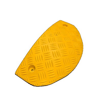 Eindstuk geel of zwart voor modulaire verkeersdrempel H 75 mm - 250 x 485 mm in gerecycleerde PVC (exclusief bevestigingen)