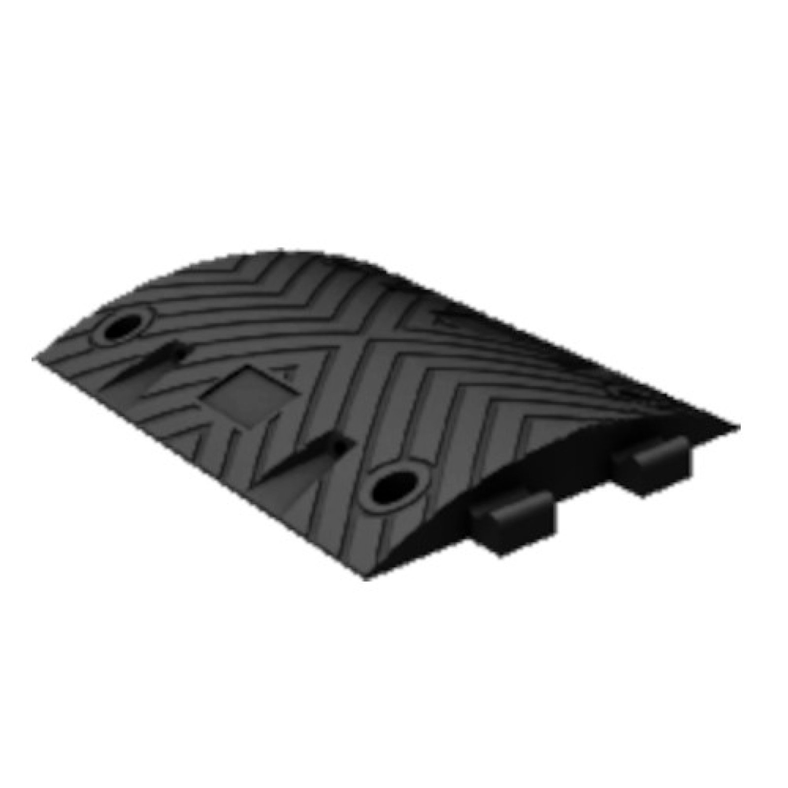Middenstuk geel of zwart voor modulaire verkeersdrempel H 50 mm - 500 x 350 mm in gevulkaniseerde rubber (exclusief bevestigingen)