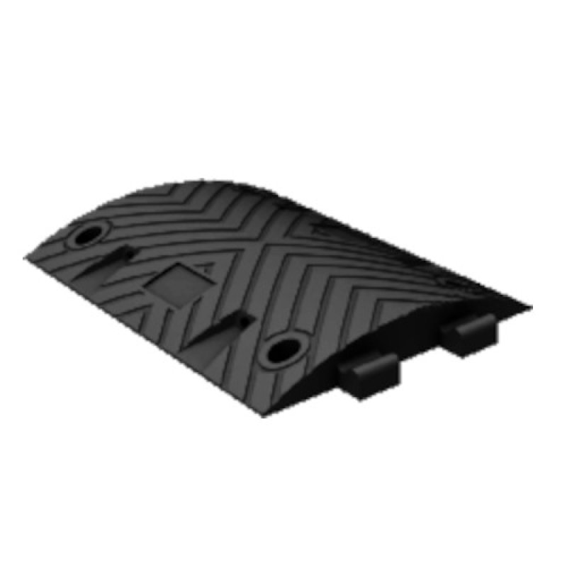 Middenstuk geel of zwart voor modulaire verkeersdrempel H 50 mm - 500 x 350 mm in gevulkaniseerde rubber (exclusief bevestigingen)