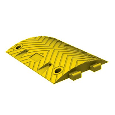 Middenstuk geel of zwart voor modulaire verkeersdrempel H 50 mm - 500 x 350 mm in gevulkaniseerde rubber (exclusief bevestigingen)