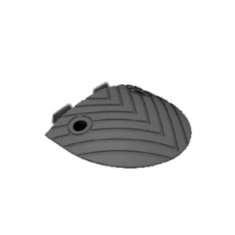 Eindstuk geel of zwart (mannelijk of vrouwelijk) voor modulaire verkeersdrempel H 50 mm - 250 x 350 mm in gevulkaniseerde rubber (exclusief bevestigingen)