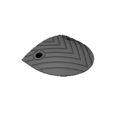 Eindstuk geel of zwart (mannelijk of vrouwelijk) voor modulaire verkeersdrempel H 50 mm - 250 x 350 mm in gevulkaniseerde rubber (exclusief bevestigingen)