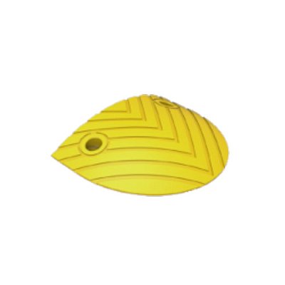 Eindstuk geel of zwart (mannelijk of vrouwelijk) voor modulaire verkeersdrempel H 50 mm - 250 x 350 mm in gevulkaniseerde rubber (exclusief bevestigingen)
