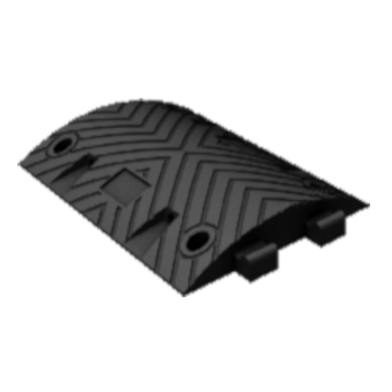 Middenstuk geel of zwart voor modulaire verkeersdrempel H 70 mm - 500 x 400 mm in gevulkaniseerde rubber (exclusief bevestigingen)