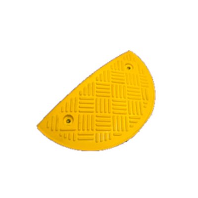 Eindstuk geel of zwart voor modulaire verkeersdrempel H 50 mm - 220 x 420 mm in gerecycleerde PVC (exclusief bevestigingen)
