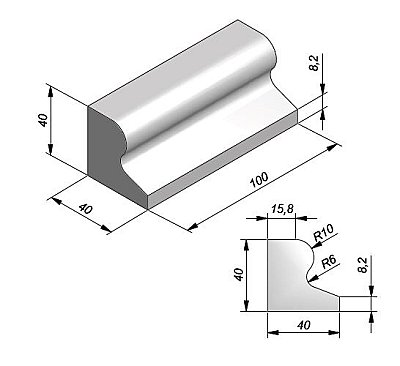 Separator Beton (schampkant) 100 x 40 x 40 cm