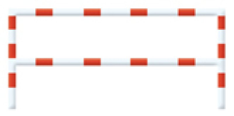 Wegversperring wit/rood om in te betonneren - 70 x 70 mm - H 1300 mm (900 mm bovengronds) - Dwarsbalk 60 x 40 mm