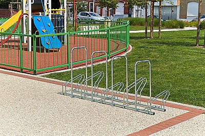 Verzinkt fietsenrek 2 niveaus voor 5 fietsen L 1920 x 450 x 450 mm zonder of met anti-diefstalbeugels (H 830 mm)