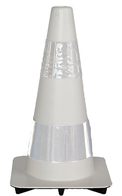 Kegel in soepele PVC in verschillende kleuren met klasse 2 reflectie