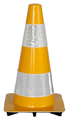 Kegel in soepele PVC in verschillende kleuren met klasse 2 reflectie