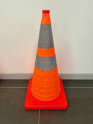 Oranje uittrekbare harmonicakegel met intern LED-lampje