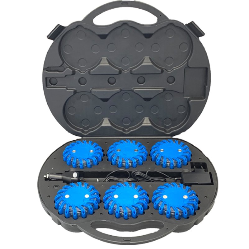 Rotor Light 6 x blauw + blauwe LED's + koffer