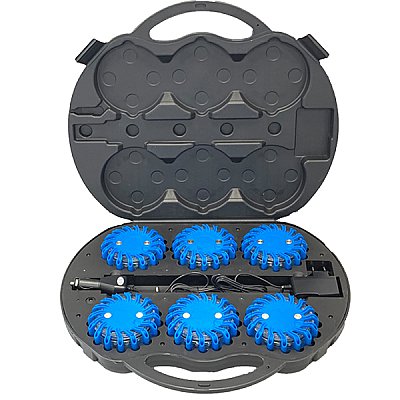 Rotor Light 6 x blauw + blauwe LED's + koffer