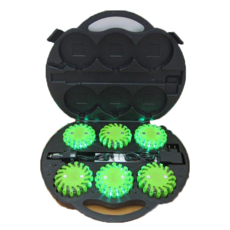 Rotor Light 6 x groen + groene LED's + koffer