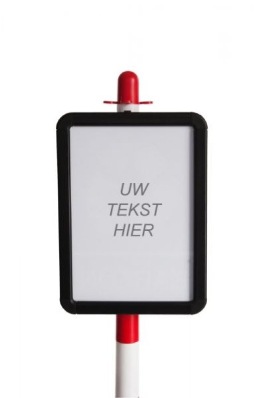 A4 kader voor ketting paaltjes met clips en ketting