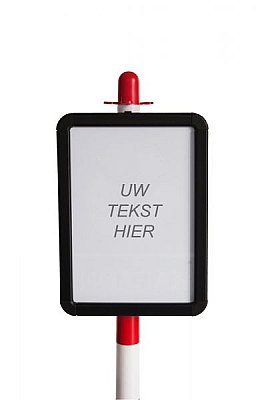 A4 kader voor ketting paaltjes met clips en ketting