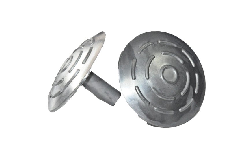 Aluminium grondnagel ø10 cm H 15 mm, L pin 50 - 55 mm