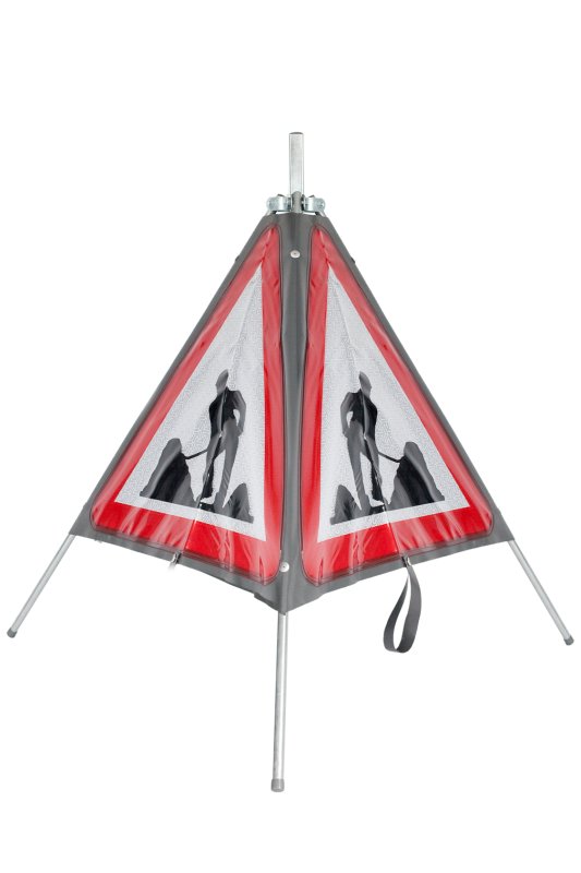 Plooibare driehoek 3-zijdig reflecterend A31 600mm + support