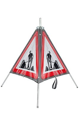 Plooibare driehoek 3-zijdig reflecterend A31 600mm + support