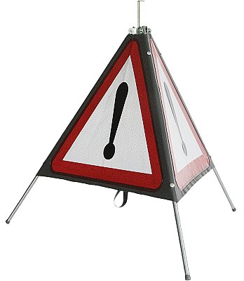 Plooibare driehoek 3-zijdig reflecterend A51 600mm + support