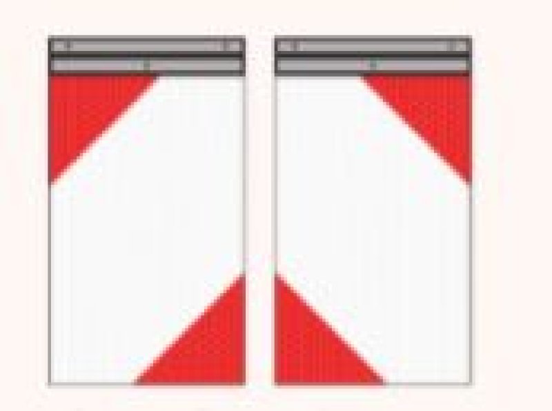 Laadklepvlaggen (set van 2 - links/rechts) met aluminium houder 400 x 250 mm