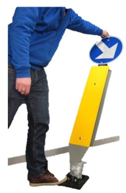 Kickback paal Ø 60 mm - H: 1470 mm voorzien van D1c + D1d 400mm (dubbelzijdig) + vaste voet + bevestiging - (MOQ 10)