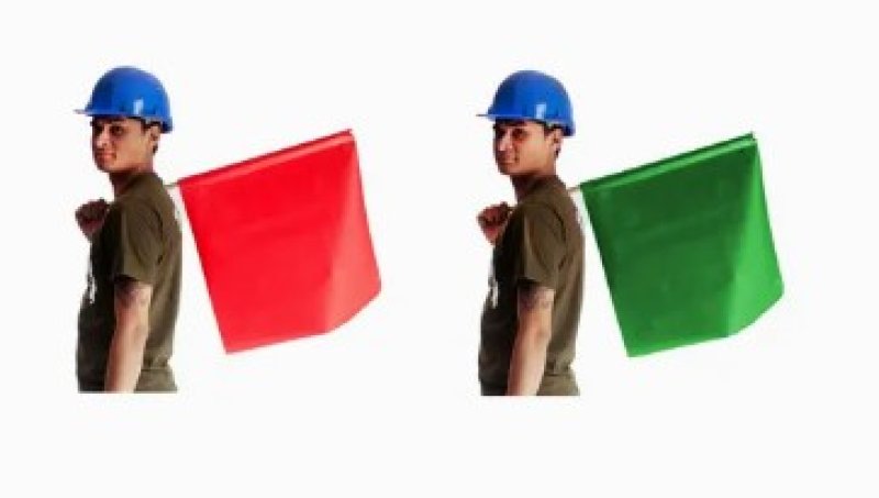 Seinvlag - 50 x 50 x 75 cm - oranje - PVC