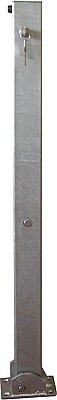 Paal galva 70 x 70 mm neerklapbaar (cilinderslot) met voetplaat  L 1000 mm