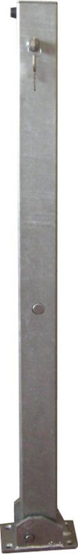 Neerklapbare paal met cilinderslot - 70 x 70 H 500 mm bovengronds - met voetplaat 100 x 150 mm