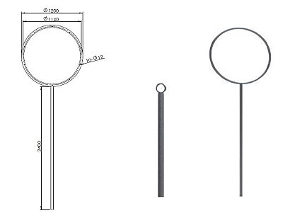 Blikvanger ø 1200 mm incl. extra spanpaal en net - zwart
