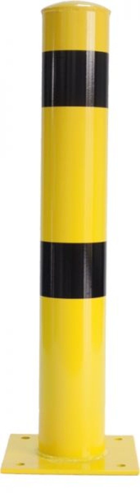 Stootpaal met voetplaat - geel/zwart - Ø152 x H 1000 mm bovengronds