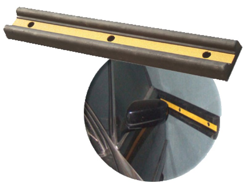 Rubberen stootkussen met reflectie L 1000 x B 160 mm x D 55 mm
