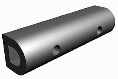 Rubber stootkussen 900 x 200 x 190 mm