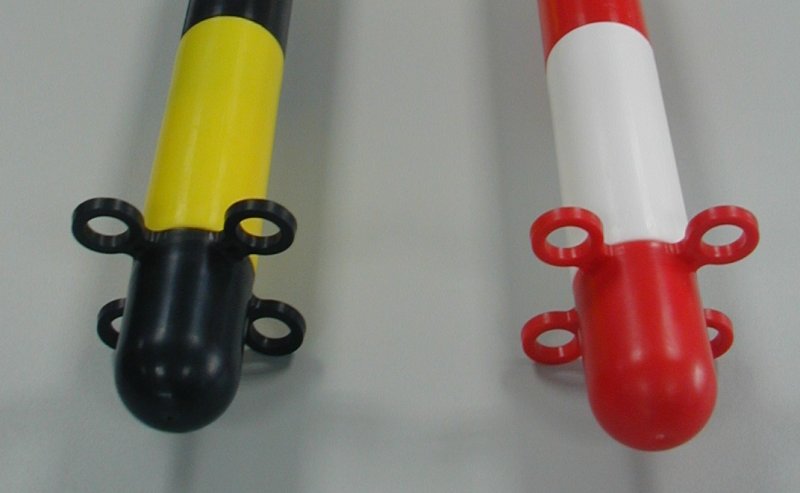 Onderdeel : Dopje ROOD voor op pvc ketting paal rood/wit