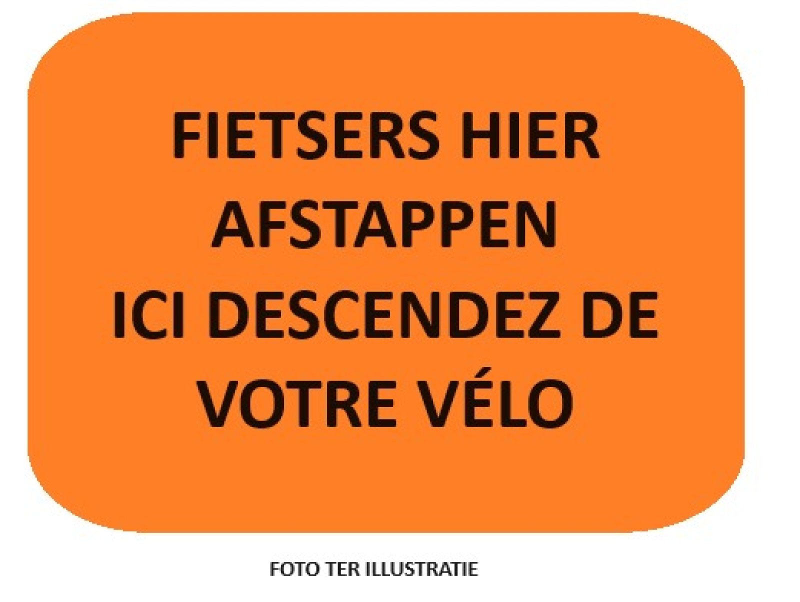 Bord T250 600 x 400 mm oranje + zwarte tekst 