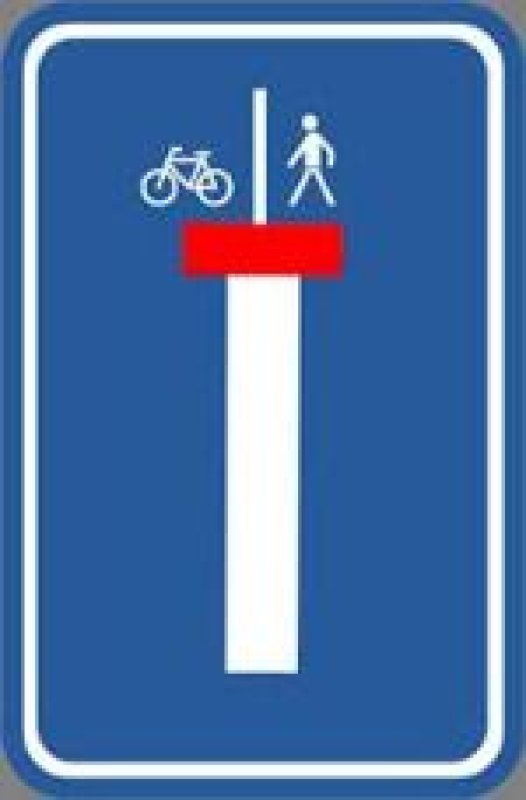 Bord T250 F45b 400 x 600 mm - uitgezonderd voor voetgangers en fietsers