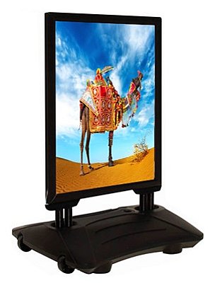 Stoepbord met kliklijsten dubbelzijdig A1 594 x 841 mm - met veren en opvulbare voet