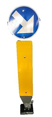 Kickback paal Ø 60 mm - H: 1470 mm voorzien van D1d 400mm (enkelzijdig) + met snelkoppelingsvoetplaat + bevestiging - (MOQ 10)