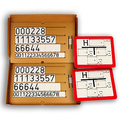 Complete set van 2 Hydrantenborden 250 x 200 rood/wit met assortiment cijfers