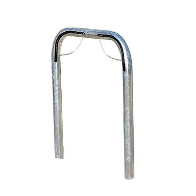 Vrijstaande fietsbeugel om in te betonneren galva Ø 50 mm - 750 x 750 mm met anti diefstal beugel