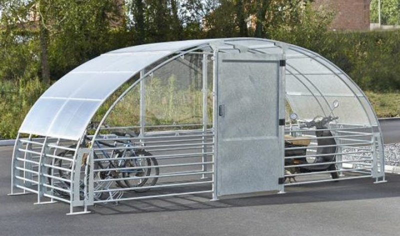 Overdekt fietsenhok voor 12 fietsen - Fietsrek exclusief - 5960 x 2240 x 2370 mm met mechanisch cijferslot