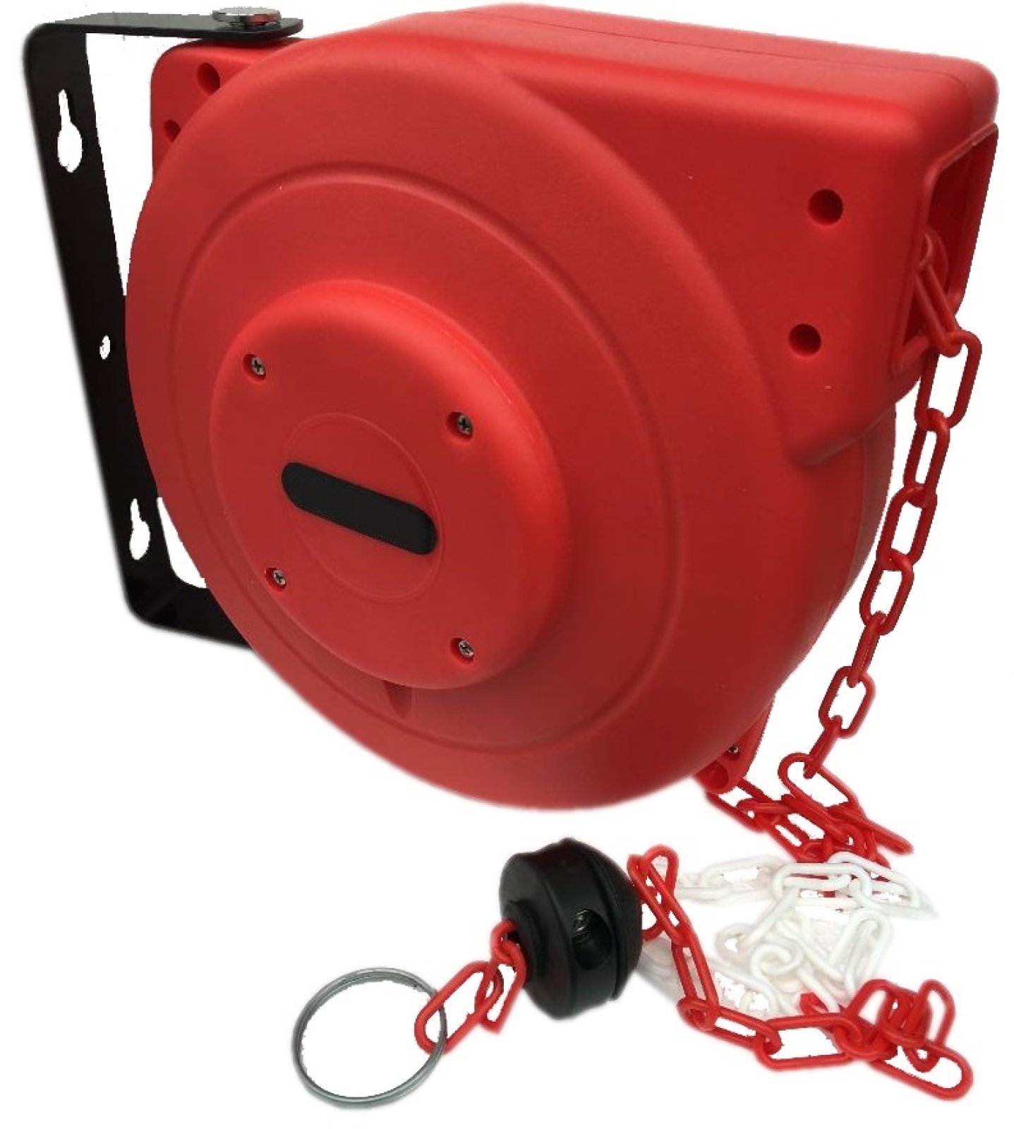 Kettinghaspel met 20m PVC ketting 6mm rood/wit