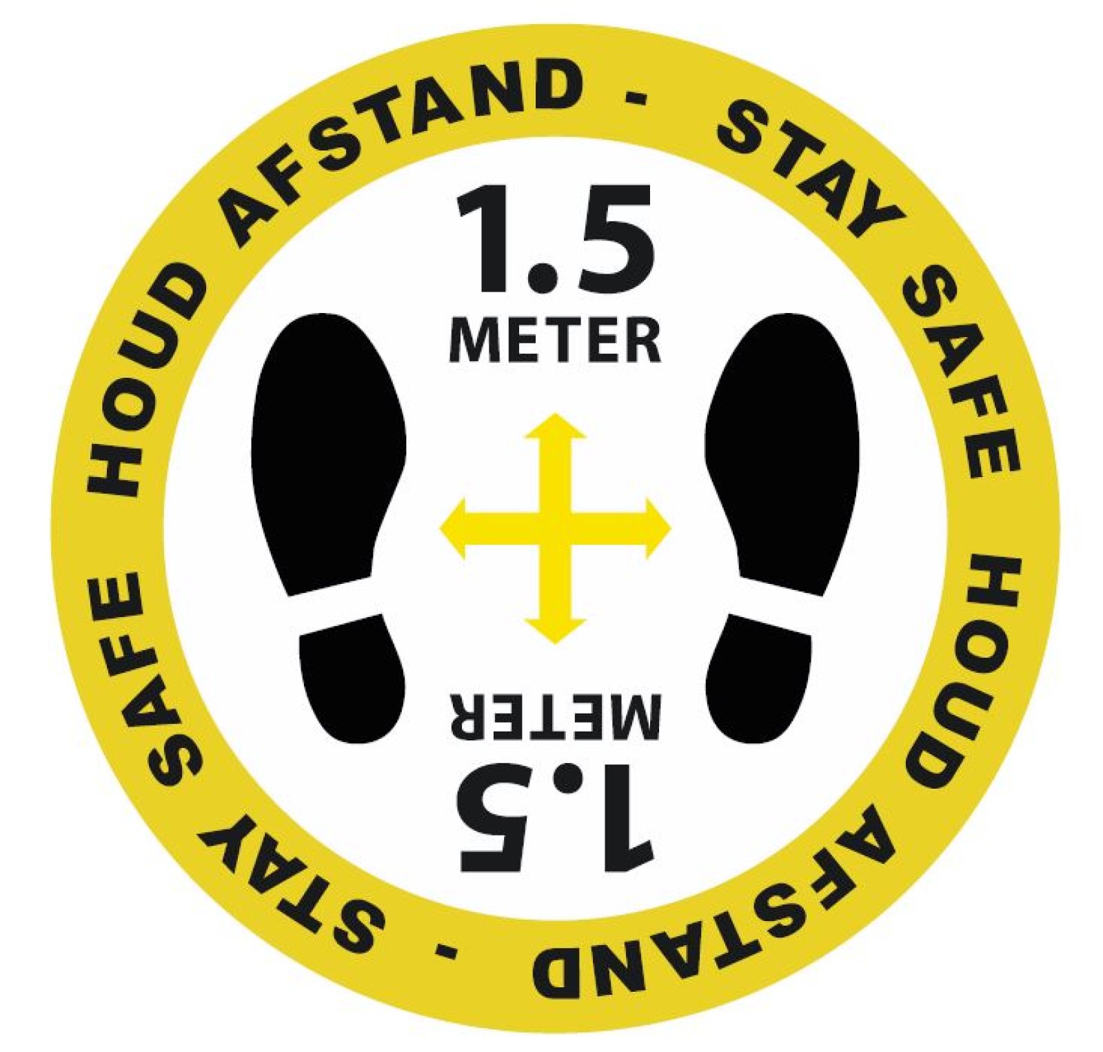Social Distance vinyl sticker + laminaat - Ø 200mm