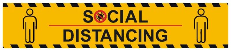 Social Distance vinyl sticker + laminaat - 500 x 100 mm